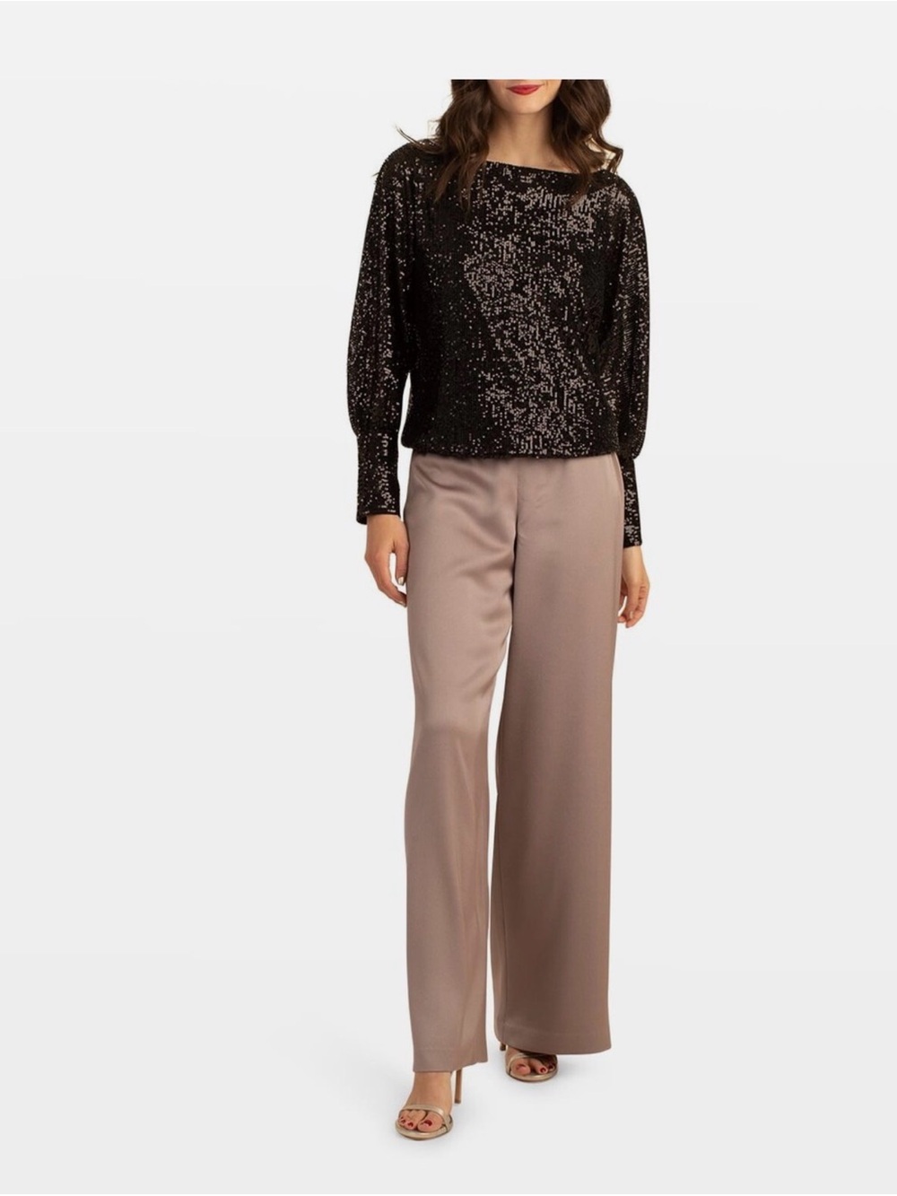 Old Navy Wide-Leg Satin Pants in Taupe/Dusty Rose/Mauve NWT size 4